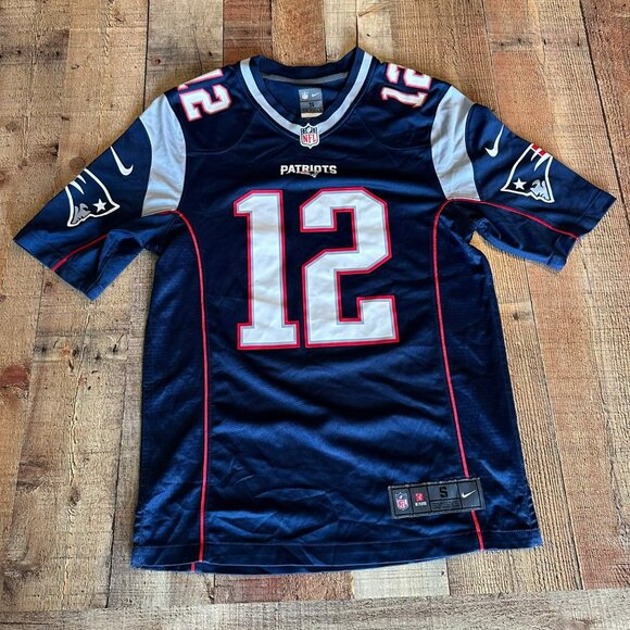 Nike NFL Patriots Tom Brady #12 On Field Jersey Small Navy Mens Football Shirt - Picture 1 of 14